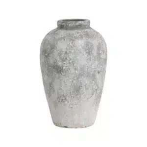 Home 10 Aged Stone Tall Ceramic Vase - Antique White Ceramic Decorative Vase