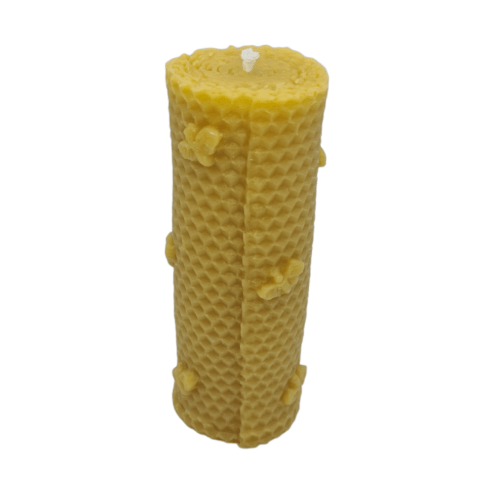 Large rolled beeswax comb candle