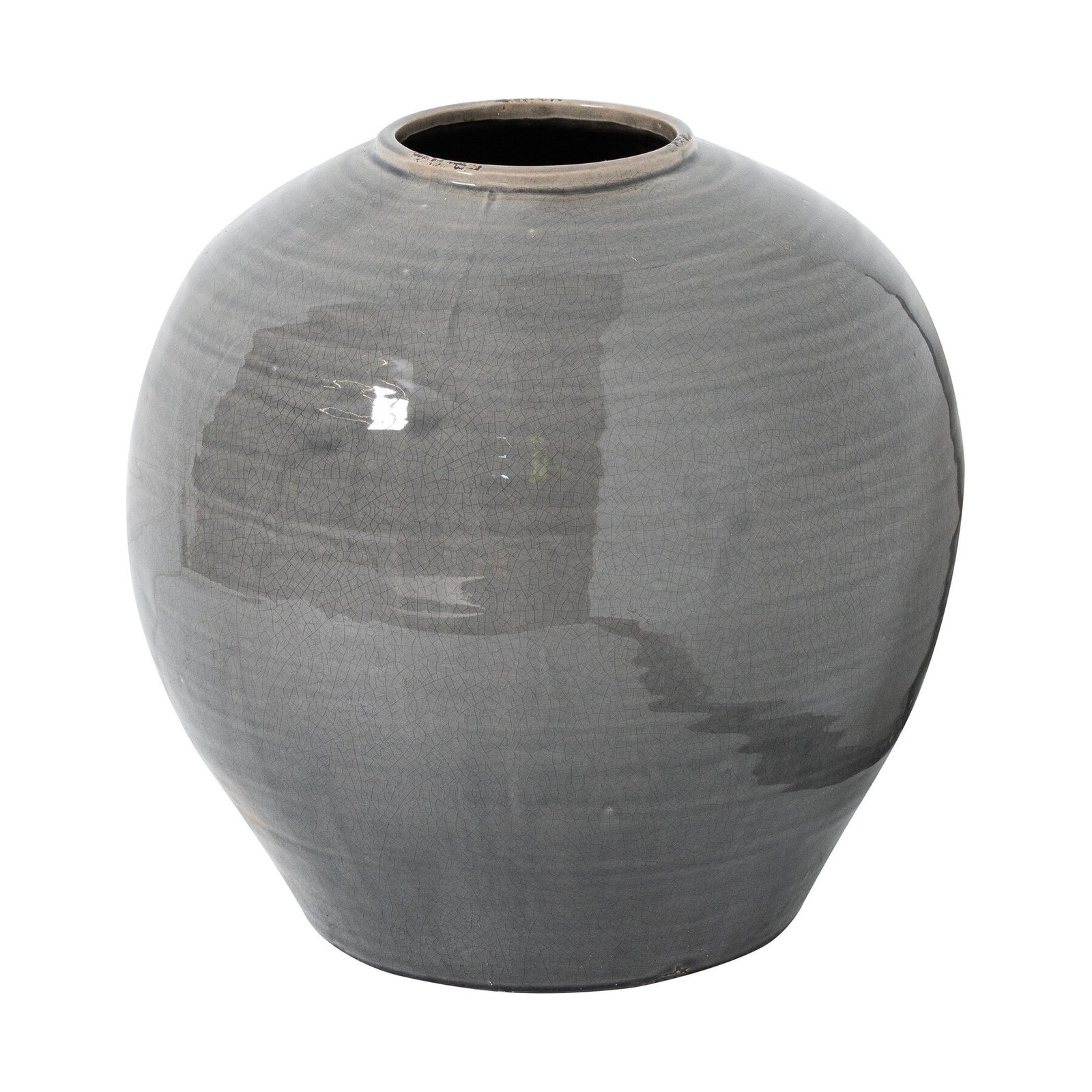Garda Grey Glazed Regola Vase - Grey Ceramic Decorative Vase