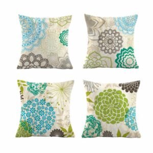 Water & Stain Resistant Marble Effect Outdoor Cushion Cover | 45x45cm Garden Décor - Set of 4