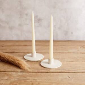 Anna White Ceramic Candle Holder