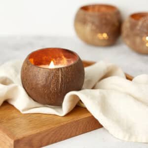 Coconut shell candle citrus lime