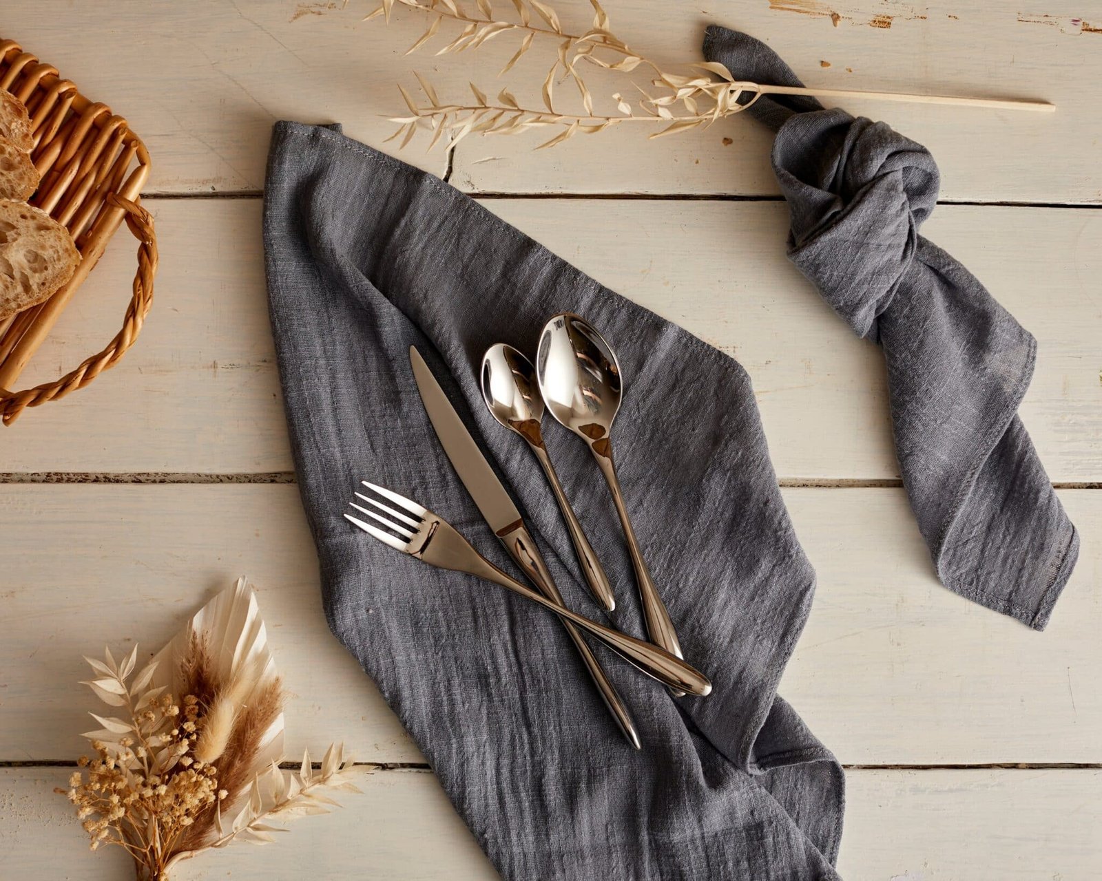 Milan silver stainless-steel cutlery set