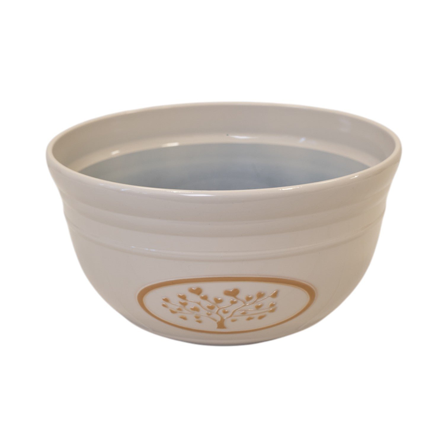 Cream Round Love Heart Tree Bowl Recycled Plastic Planter 6.6L
