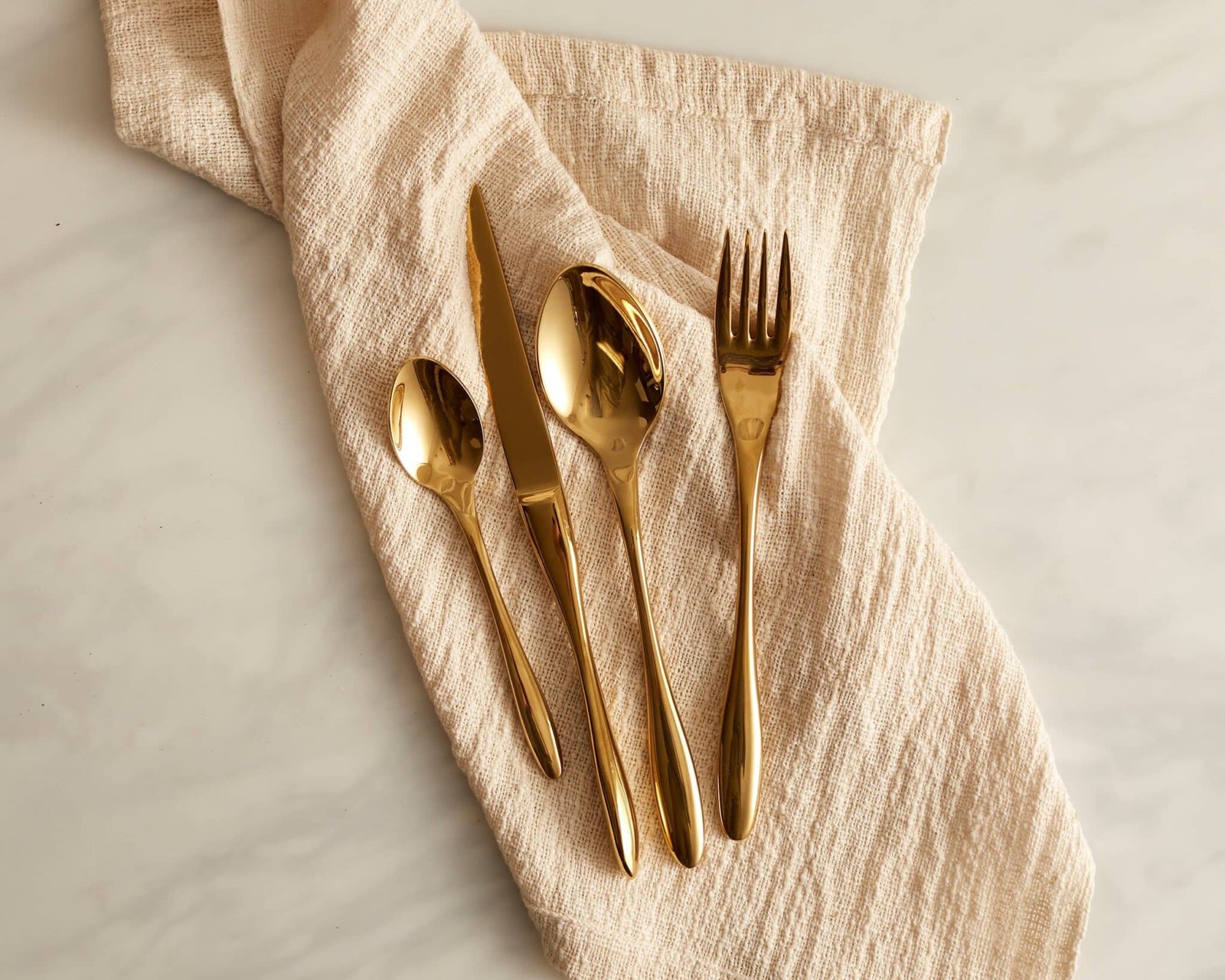 Milan gold stainless steel cutlery set