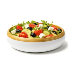 Off-white bamboo decorative bowl