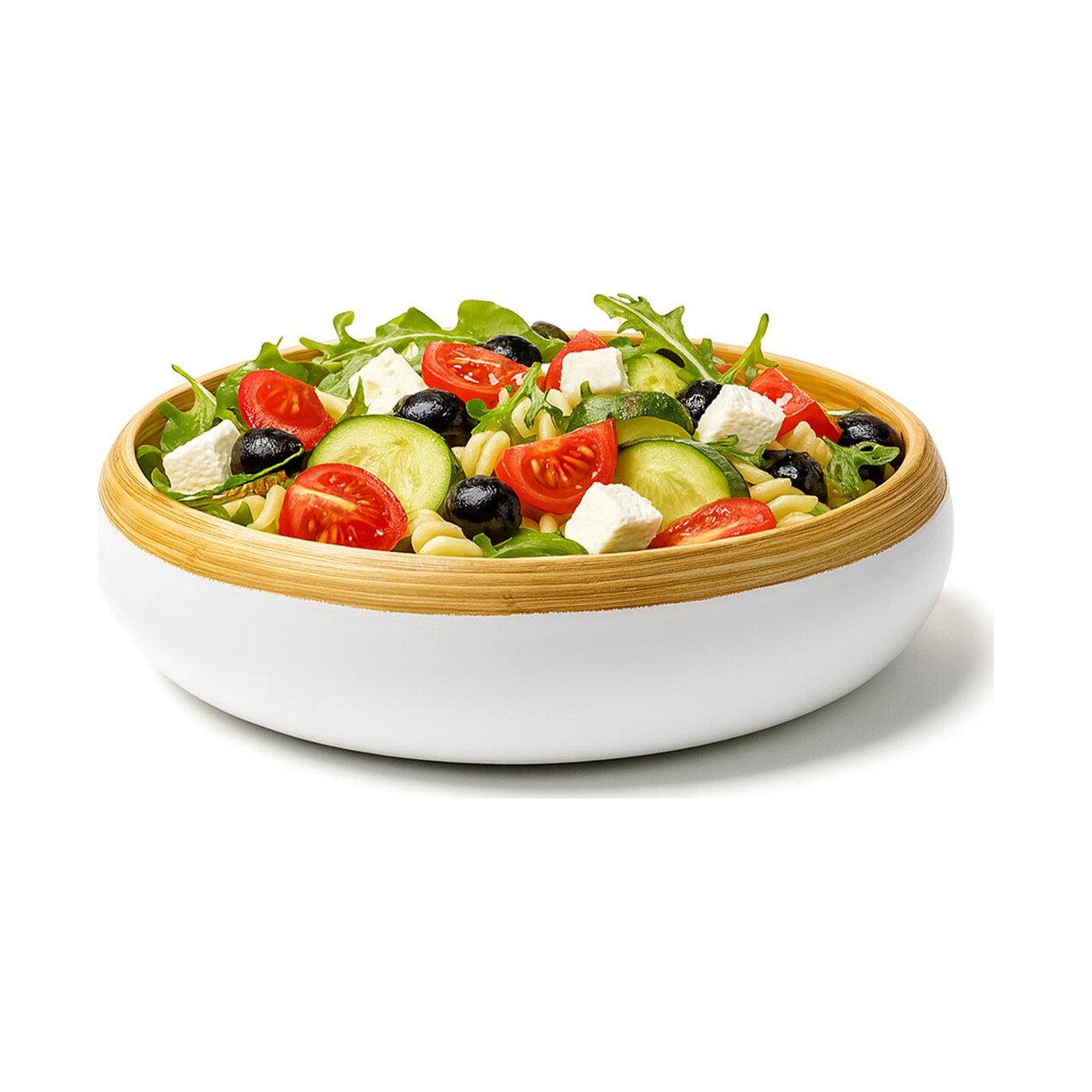 Off-white bamboo decorative bowl