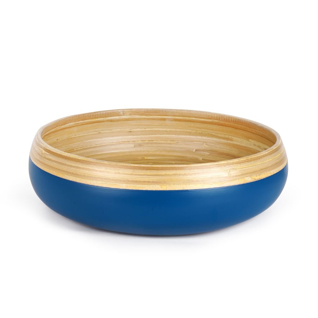 Blue bamboo decorative bowl