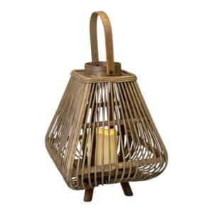 Small bamboo lantern with LED candle
