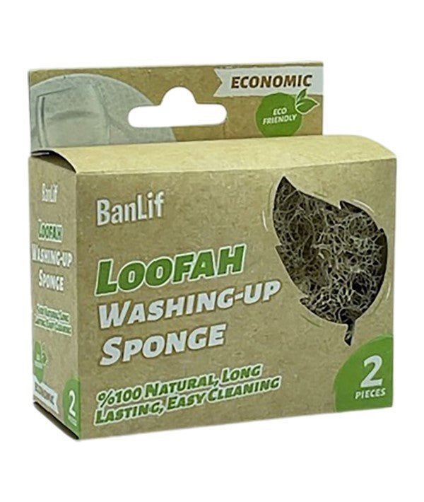 Natural Loofah Washing-Up Sponges – Pack of 2