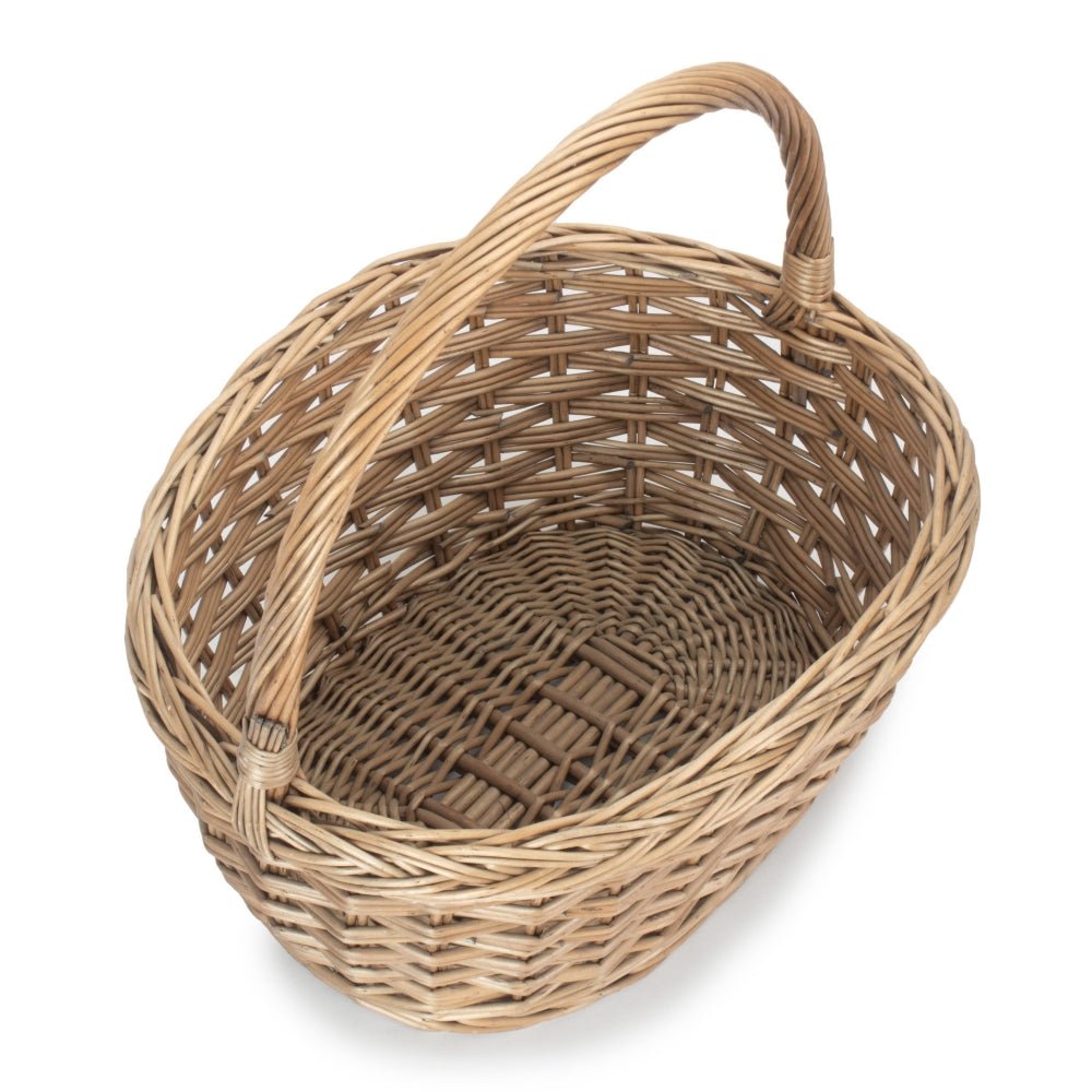 Oval Wicker Shopping Basket with Braid Border