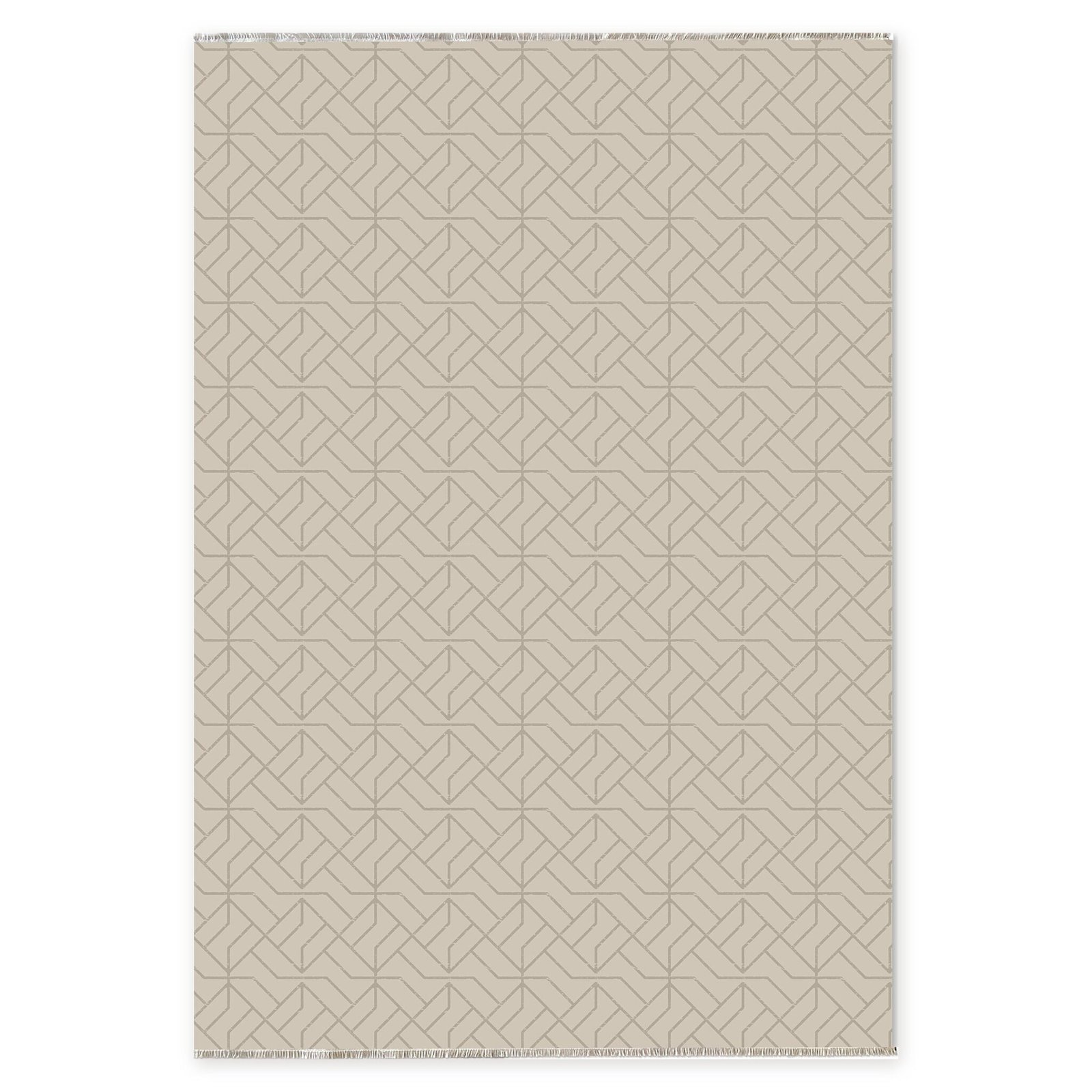 Tonal Linework Washable Rug – Soft Grey