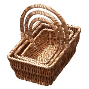 Set of 3 Rectangular Wicker Gift Baskets