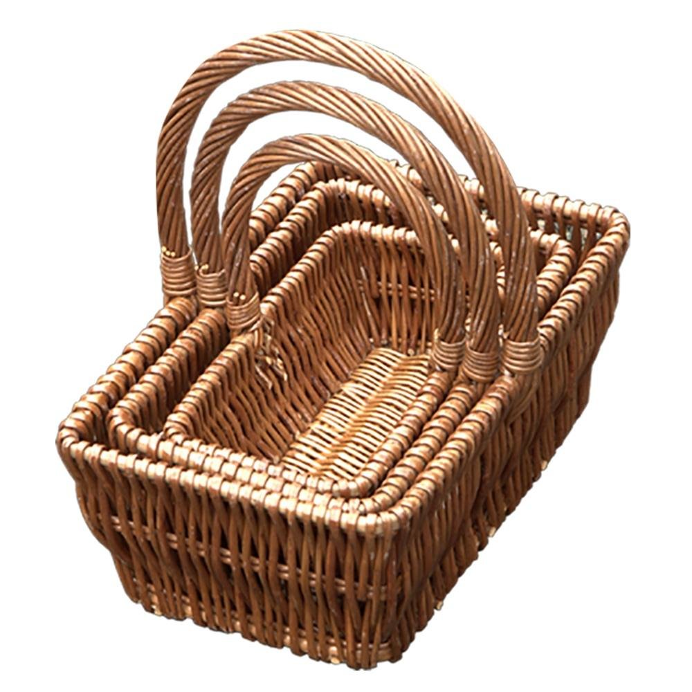 Set of 3 Rectangular Wicker Gift Baskets