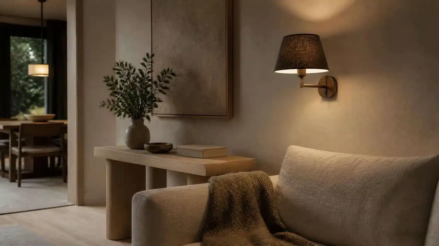 Battery-Operated Light Bulbs: Where Cordless Lighting Is Most Useful 3 Rechargeable wall light beside a sofa with no visible wiring