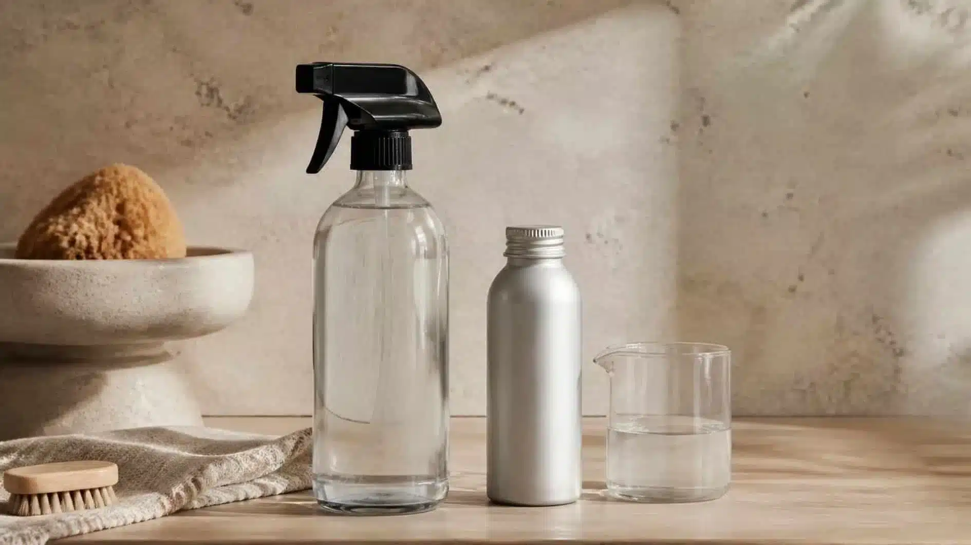 Eco Friendly Cleaning Products: What to Look For Before You Buy 2 Reusable spray bottle with cleaning concentrate, refill container and measuring vessel