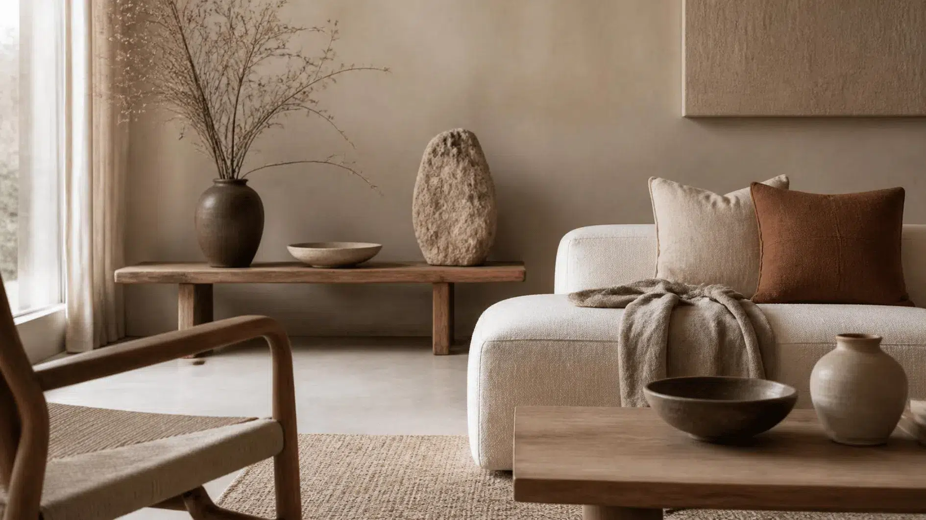 Minimalist Home: How to Simplify Without Starting Over 3 Timber, linen, wool and ceramic textures in a warm minimalist interior