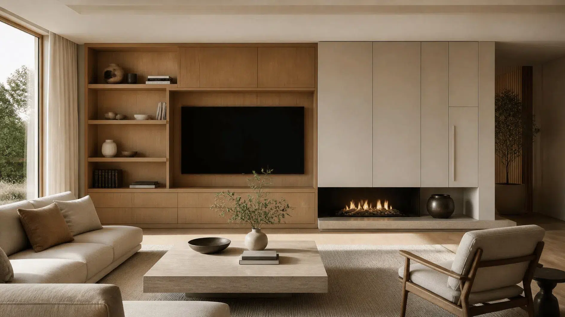 Minimalist Home: How to Simplify Without Starting Over 4 Discreet storage with accessible essentials and a few meaningful decorative objects in a minimalist room
