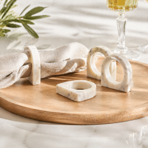 Bree marble napkin rings set of four